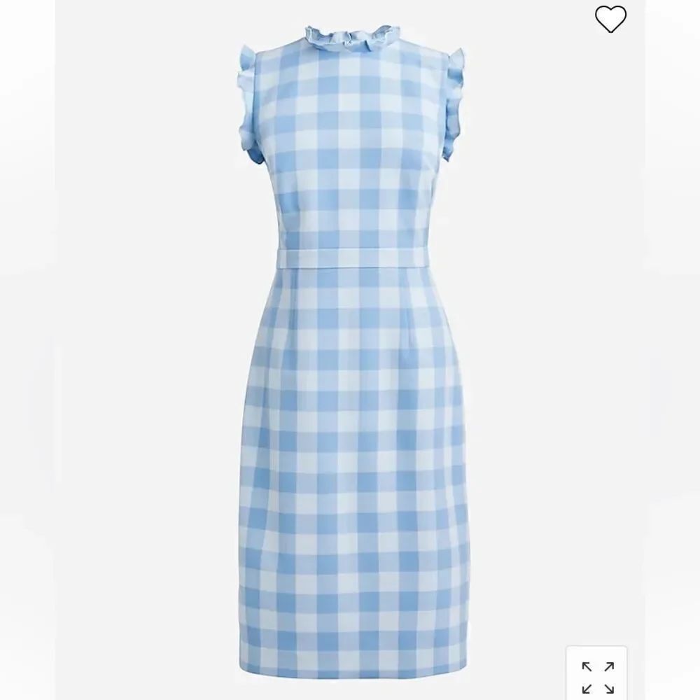 J. Crew Ruffle-trim sheath dress in stretch crepe